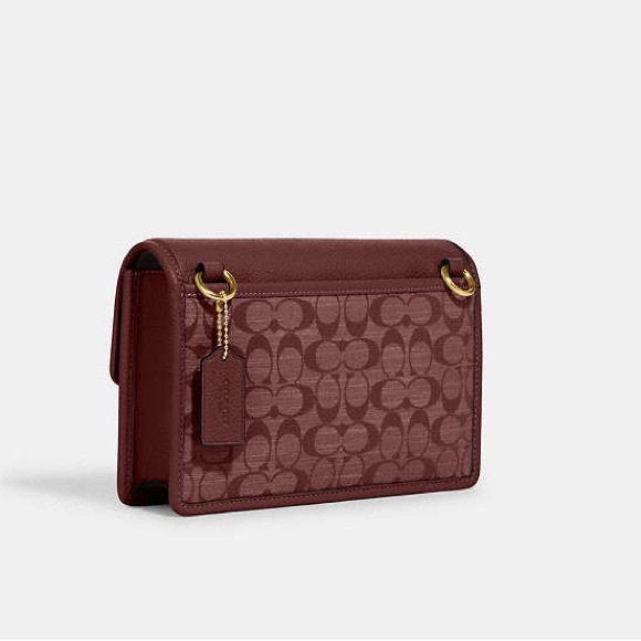 Coach Turner Flap Crossbody In Signature Chambray Wine - Picture 4 of 5